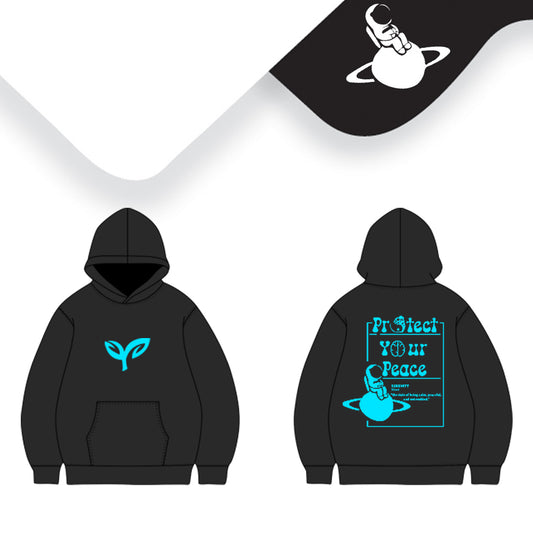 Black & Baby Blue Serenity Hoodie